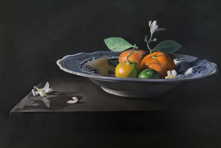 Orange Blossom, 2020 – Still life oil painting on panel, 42 x 33 cm – Ginny Page